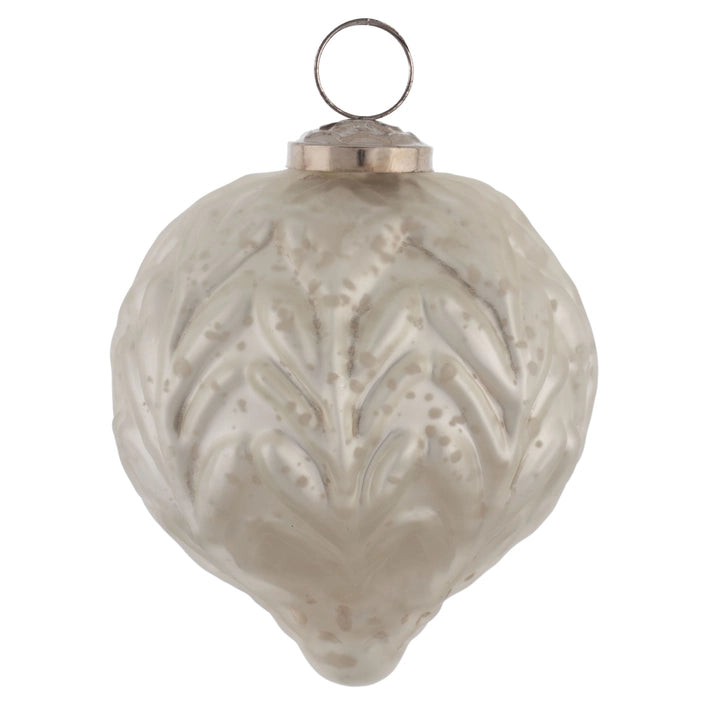 Antique Drop Glass Ornament 4" Frosted Mercury