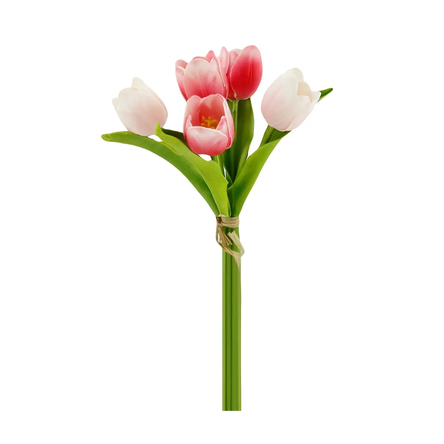 Pack of 5-stems Real Touch Medium Open Tulip- Pink Mixed