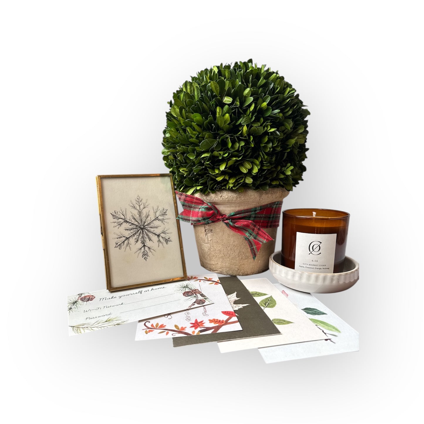 ONE TIME ONLY BOX- Holiday Guest Room Side Table Décor