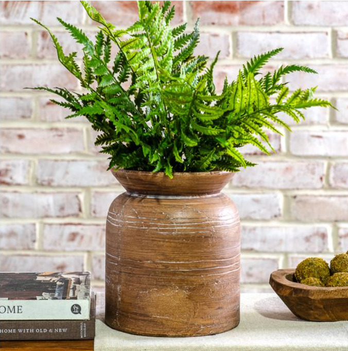 Brown Terra Cotta Line Vase