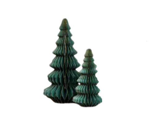 7.25" EMERALD GREEN W/ GOLD TRIM PAPER TREE